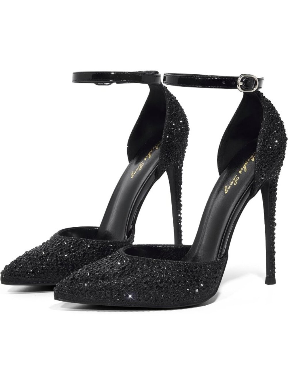 Chic 4-Inch Stiletto Ankle Strap D'Orsay Pumps - Elegant Evening Shoes